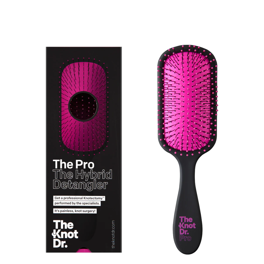 The Knot Dr The Pro Hybrid Detangler Brush Fuchsia Pink Haircare Works