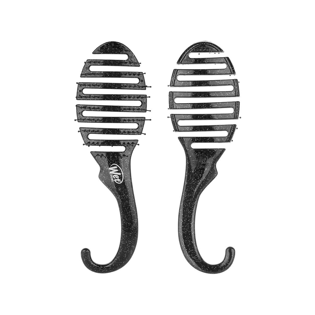 Wet Brush Shower Detangler Hair Brush Black Glitter Haircare Works
