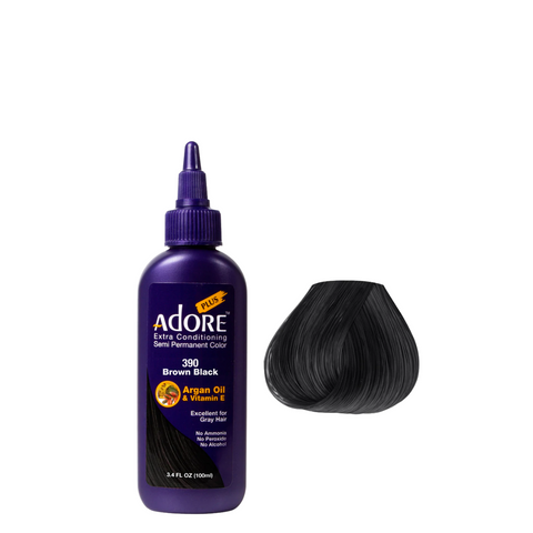 Adore Plus Semi Permanent Hair Color - 390 Brown Black