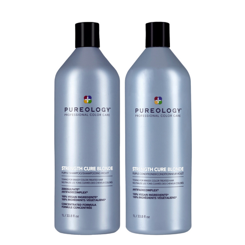 Pureology Strength Cure Blonde Purple Shampoo & Conditioner 1 Litre Duo