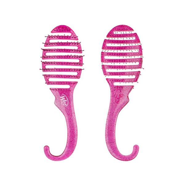 Wet Brush Shower Detangler Hair Brush Pink Glitter