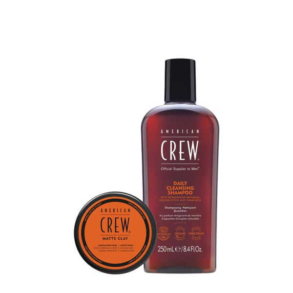 American Crew Matte Clay 85g & Daily Cleansing Shampoo 250ml Duo