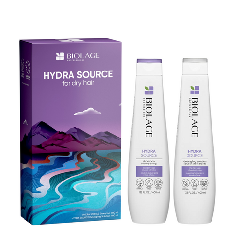 Biolage HydraSource Shampoo & Detangling Solution 400ml Duo Pack
