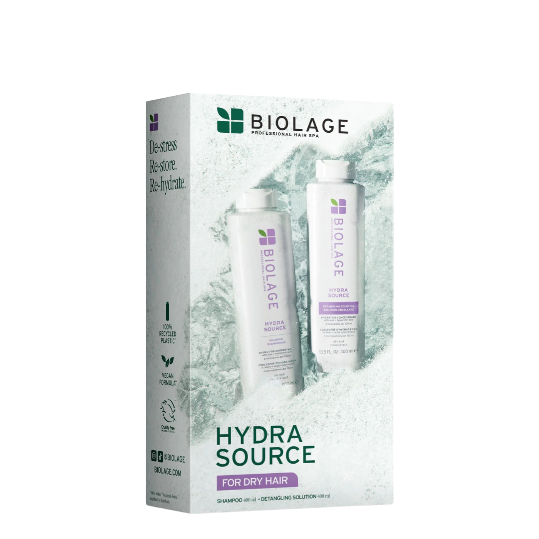 Biolage Hydra Source Shampoo & Detangling Solution 400ml Duo Pack