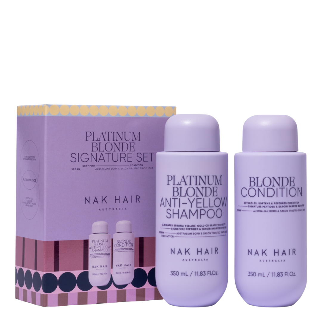 Nak Hair Signature Platinum Blonde Shampoo & Condition 350ml Duo
