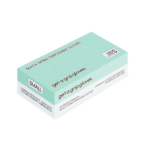 Get a Grip Gloves - Black Nitrile Gloves (100pcs) Small