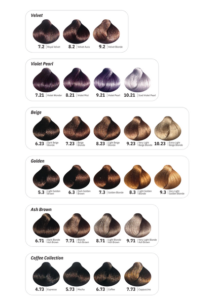 Cristalli Hair Colour Creme Colour Chart
