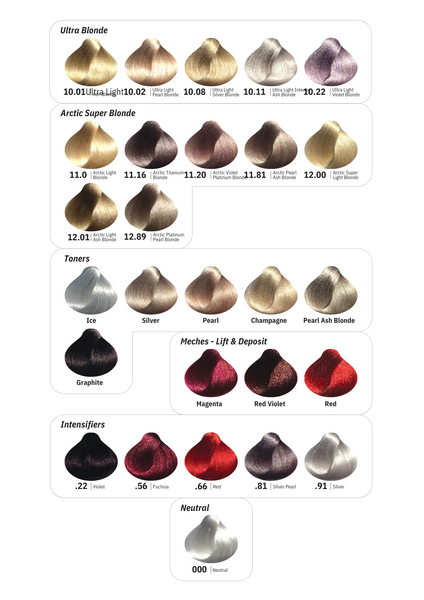 Cristalli Hair Colour Creme Colour Chart