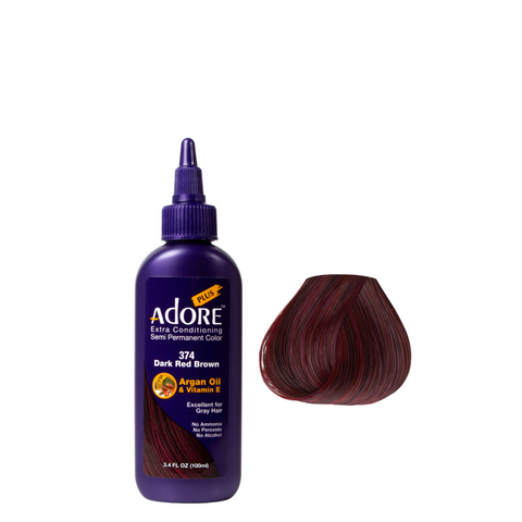 Adore Plus Semi Permanent Hair Color - 374 Dark Red Brown