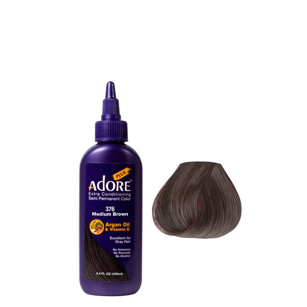Adore Plus Semi Permanent Hair Color - 376 Medium Brown