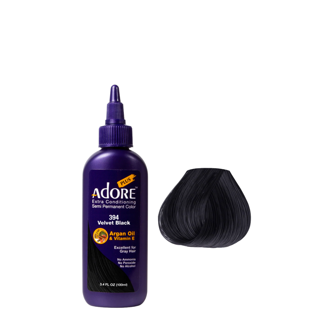 Adore Plus Semi Permanent Hair Color - 394 Velvet Black