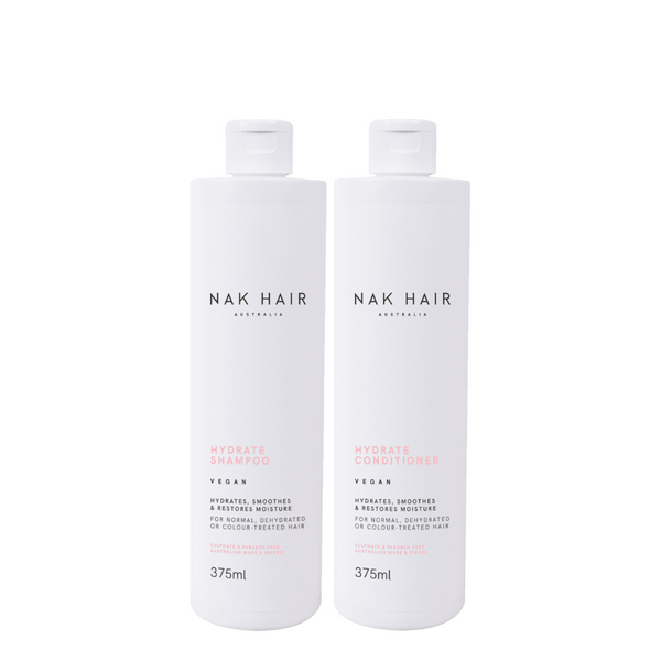 Nak Hair Hydrate Shampoo & Conditioner 375ml Duo