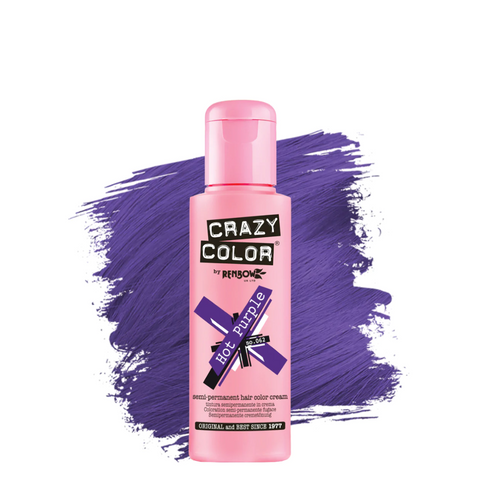 Crazy Color Semi-Permanent Hair Color Cream - 62 Hot Purple