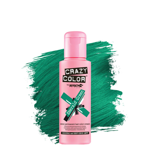 Crazy Color Semi-Permanent Hair Color Cream - 53 Emerald Green
